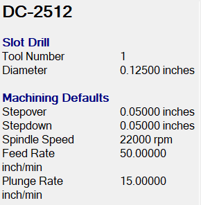 DC-2512 1/8" Down-Cut End Mill