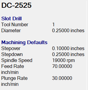 DC-2525 1/4" Down-Cut End Mill
